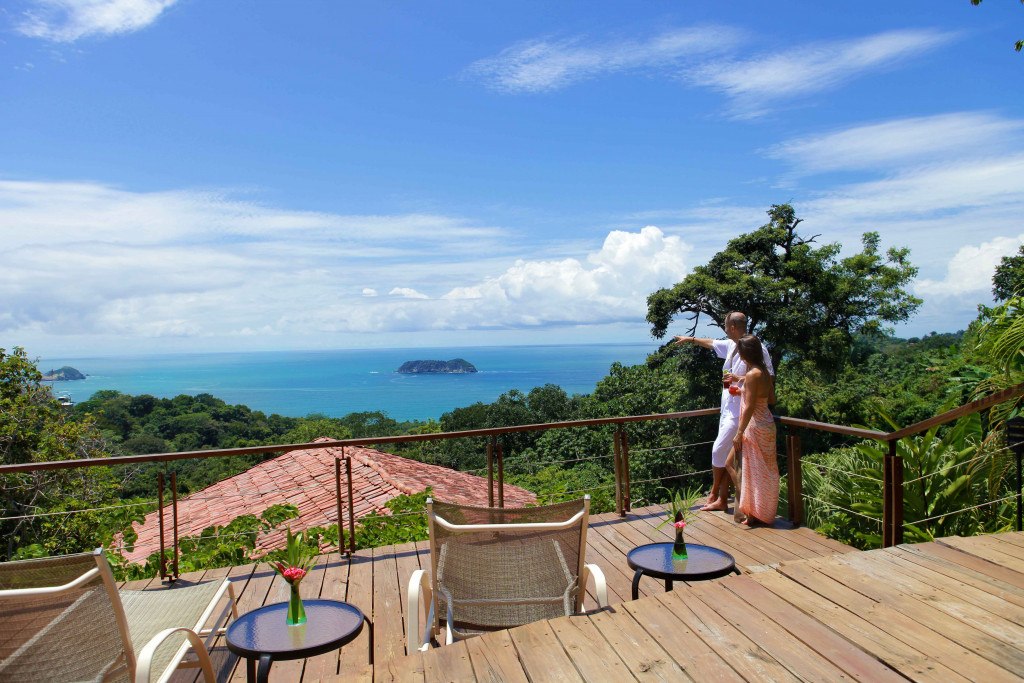 Terrasse de l'hôtel Si Como No, Quepos, près de Manuel Antonio, Costa Rica 